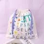 Custom Full Screen Printed Cotton Twill Toys Books Stationery Packing Drawstring Bag Recycled Gift Dust Cotton Pouch