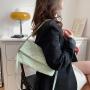 2024 new fashion small square bag knitted fabric simple ladies satchel solid color handbag