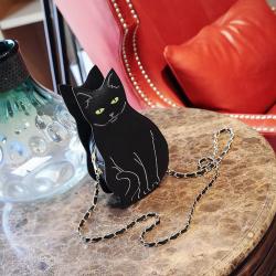 Custom one-shoulder oblique span Tote bag cat doll decorative zipper chain niche design plus logo