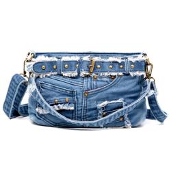 2024 Custom Fashion Women Denim Shoulder Bags Purses With Jean Pants Design
