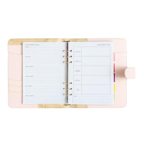 Ring Binder Daily Planner PU leather Women's Daily Schedule Planner Printing