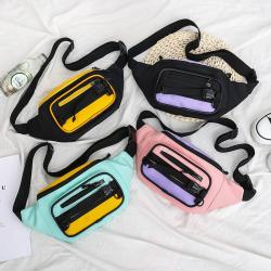 Wholesale Mobile Phone Chest Pack Multifunctional Outdoor Sports Color Contrast Waist Bag Crossbody Shoulder Bag