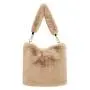 Autumn Winter Korean Soft Plush Portable Handbags Ins Retro Pearl Chain Small Square Bag Single Shoulder Texture Bucket Bag