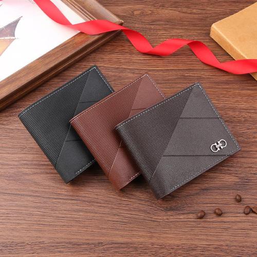 New style men's wallet, short and thin style, trendy money clip, multi-card slot, casual embossed, youth card holder,