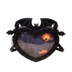 New Design Gothic Female Bat shaped ITA backpack with printing insert Custom Halloween Funny Dark ita bag