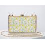 New 2024 Spring Fashion Women's transparent daisy printing clutch bag handbag Acrylic Evening Bag Wedding Clutch Purse Box