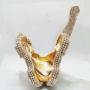 2024 Custom Crystal Evening Shoulder Violin Bag For Women Boutique Jewelry Clutch