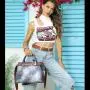 Ladysky Super product fashion tote bag for women super personalized metal letter handbag playful ladies shoulder jeans bag belt