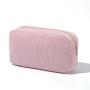 Custom Design Fashion Corduroy Striped Cosmetic Bag Zipper Pouch Multicolor Ladies Corduroy Makeup Bag Travel