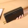 Double Zipper Large Capacity Ladies Purse Crocodile Print Clutch Bag Pure Color Customs Wallet For Women JY1105