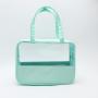 RTS Large Capacity Clear Makeup Bags With Chenille Letter Patches Waterproof Beach Transparent Toilet Cosmetic Bag with Handle