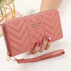 Fashion Simple Zipper Purses Long Section Clutch PU Leather 2023 New Women's Wallet Spring Wallet Thread Long Style