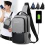 Fashion Streetwear University Sport Cycling Running Water Resistant Camo Removable Strap Usb Charging Male Sling Chest Bag