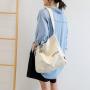 Gelory Japanese Large-Capacity Shopping Bag Eco-friendly Solid Color Custom Logo Single Shoulder Diagonal Canvas Bag Women