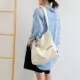 Gelory Japanese Large-Capacity Shopping Bag Eco-friendly Solid Color Custom Logo Single Shoulder Diagonal Canvas Bag Women