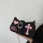 Hot Sale Dark Cross Design Women Underarm Bag Cool cross Style Handbag