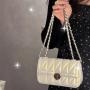 Niche High Sense Chain Women'S 2024 With Ringer Lattice Single Shoulder Crossbody Bag Commuting Armpit Small Square Bag
