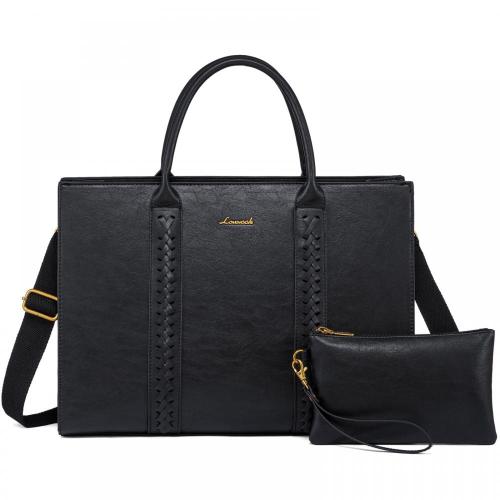 LOVEVOOK Women's Large Vintage Business computer Briefcase OEM Leather Office Work Bag 15.6 inch Laptop Tote Hand bags for Women