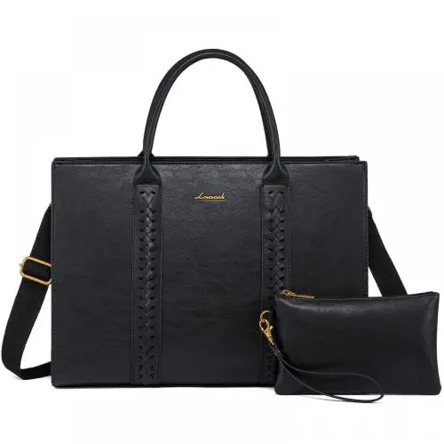 LOVEVOOK Women's Large Vintage Business computer Briefcase OEM Leather Office Work Bag 15.6 inch Laptop Tote Hand bags for Women