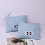 Custom Logo Printing Cotton Canvas Zipper Cosmetic Bag Organic Gift Makeup Canvas Pouch