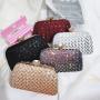 Popular sequins purse bridal purse party wedding bag fold gold glitter fabric evening clutch bags for woman pochette femme