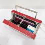 Custom Radio Metal Handle Shiny Crystal Handbag Red Evening Clutch Women Bridal Wedding Party Purse Luxury Designer
