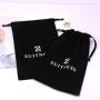 Hot Sale Cotton Twill Underwear Shoe Packaging Waterproof Bag Custom Logo Printed Black Drawstring Cotton Dust Pouch