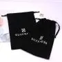 Hot Sale Cotton Twill Underwear Shoe Packaging Waterproof Bag Custom Logo Printed Black Drawstring Cotton Dust Pouch