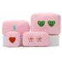 Keymay High Quality Terry Cloth Makeup Bag Bridesmaid Gift Girl Plush Fluffy Toiletry Bag Cosmetic Organizer Velvet Makeup Bag