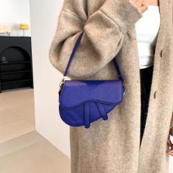 Western Style Women Bags 2024 Fashion New Trend Color Contrast Korean Single Shoulder Handbag Crossbody Saddle Bags