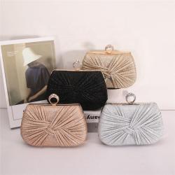 New arrival bling glitter fold design wedding party bag bridal clutches evening bags champagne wholesale women clutch pochette femme