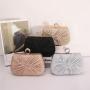 New arrival bling glitter fold design wedding party bag bridal clutches evening bags champagne wholesale women clutch pochette femme