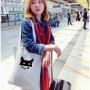 Custom Logo Thick Cotton Canvas Chic School Women Lady Handbag Eco Friendly Shopping Cotton Tote Bag Shopping Bags