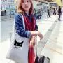 Custom Logo Thick Cotton Canvas Chic School Women Lady Handbag Eco Friendly Shopping Cotton Tote Bag Shopping Bags