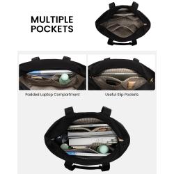 LOVEVOOK Lightweight fits 17 in Work Tote Bag Waterproof HandBag with Luggage Strap School Business Travel Laptop Bag for Women