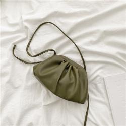 Custom messenger bag Fashion metal clip opening women's shoulder holds bag fold PU soft leather small crossbody bag