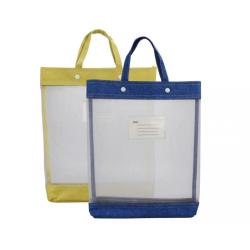 Gelory Wholesale Custom Eco-friendly Nylon Mesh Document Bag Portable A6 Zipper File Folder Subject Bag For Student