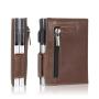 Leather Pop Up Card Holder Wallet Aluminum Metal Pop Up Card Case Metal Wallets