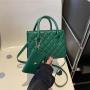 2024 New Small Square Diamond Lattice Bag Pu Solid Zipper Fashion Single Shoulder Messenger Bag With Purse Ladies Handbag