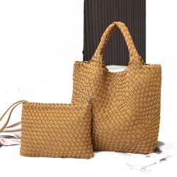 Pure Hand Woven Tote Women'S Bag 2024 New Fashion Bag Leisure Large Capacity Woven Shoulder Bag Handbag