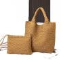 Pure Hand Woven Tote Women'S Bag 2024 New Fashion Bag Leisure Large Capacity Woven Shoulder Bag Handbag