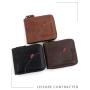 ZR941 Men's Short Wallet Retro Pu Wallet Horizontal Square ID Card Holder Purse Casual Business Coin Wallet Father's Day Gift