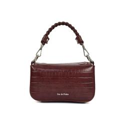 2021 designer crocodile pu bags ready inventory handbags Burgundy famous brands ladies bags with Woven braid handle