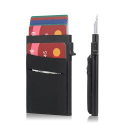 In stock metal card case pop up wallet holder slim rfid aluminum card holder case