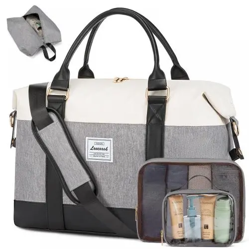 LOVEVOOK New Arrival Travel Duffle Bag with 3 Packing Cubes Men Women Waterproof Weekender Gym Duffle Bag With Shoe Compartment