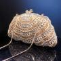 High Quality Metal Mesh Hollow-out diamond-encrusted Luxury Crystal evening banquet bag Diamond handbag women's stone clutch bag
