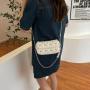2024 fashion heart decoration ladies sling bag popular handbags pearl chain shoulder bags for woman