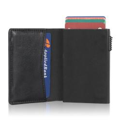 Factory Wholesale Leather Metal Business Card Holder Pop Up Card Holder Aluminum Wallet