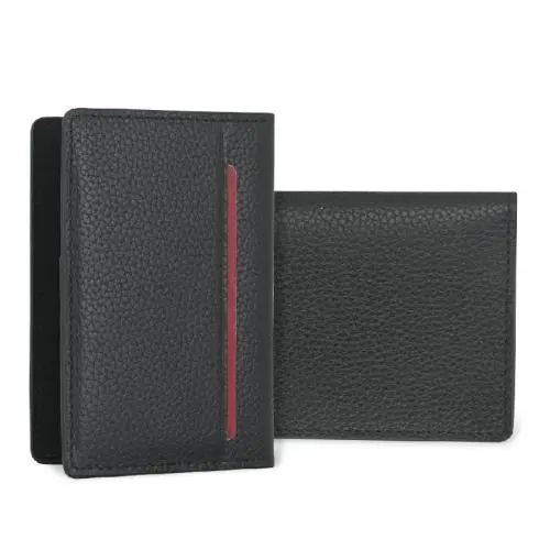 High Quality Multifunctional Short Card Holder Wallets Business Genuine Leather Id Credit Card Case Holder RFID Blocking Wallet