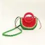 Custom 2024 Handmade Woven Straw Beach Bag For Summer Women With Colorful Handle Design